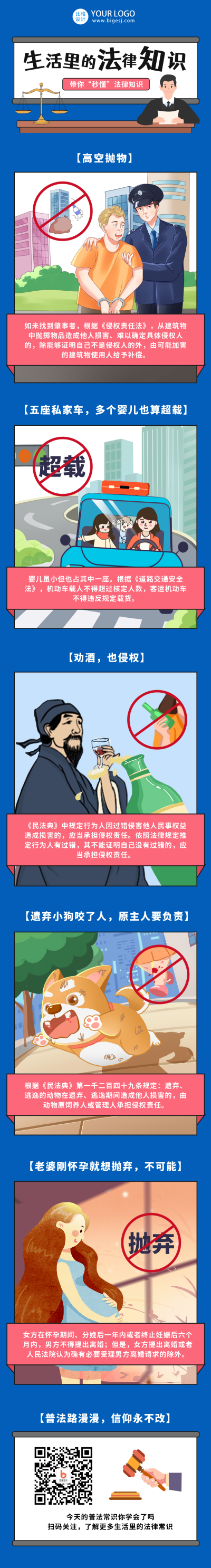 法律科普知识学习培训条漫 模板ID：39445