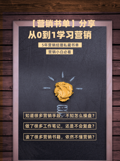 棕色商务风营销书单分享小红书封面 模板ID：40882