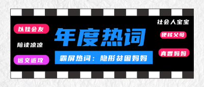黑色扁平风年度热词公众号封面首图 模板ID:41101