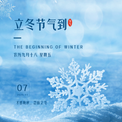 冬季立冬二十四节气雪景方形海报 模板ID：41199