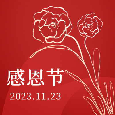 手绘风感恩节简约公众号次图 模板ID：41648