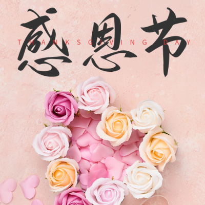 感恩节祝福简约实景公众号次图 模板ID：41697