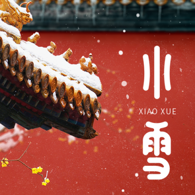 小雪节气红墙实景公众号次图 模板ID：41940