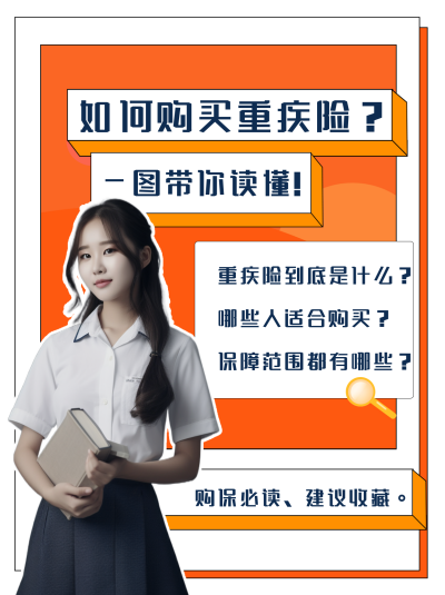 简约购买重疾险养老基金攻略小红书封面 模板ID:42345