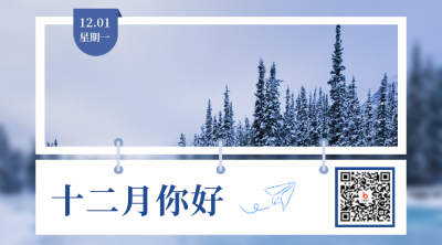 十二月你好月初问候二维码 模板ID：42357