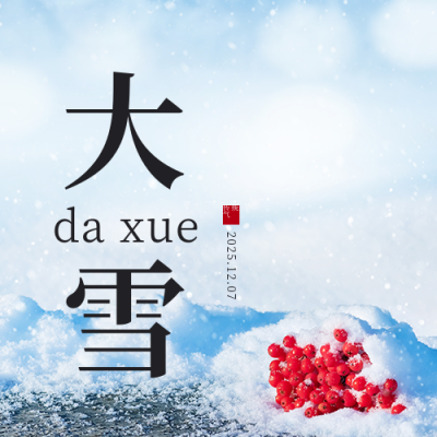 大雪二十四节气冬季雪景文艺公众号封面次图 模板ID:42676