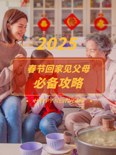 过年回家见父母攻略小红书封面 模板ID：43266