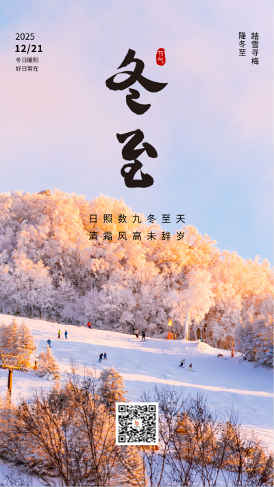冬至节气实景手机海报 模板ID：43304