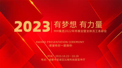 红色喜庆风企业员工表彰大会视频封面 模板ID:44024