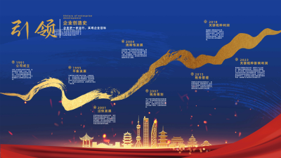 蓝色商务风企业历史视频封面 模板ID:44047