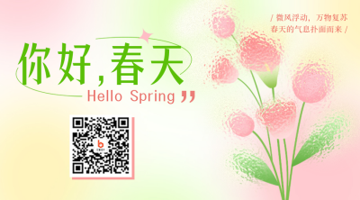 你好春天弥散风二维码 模板ID：45766