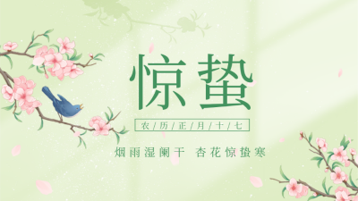 清新惊蛰节气公众号图片封面 模板ID：46588