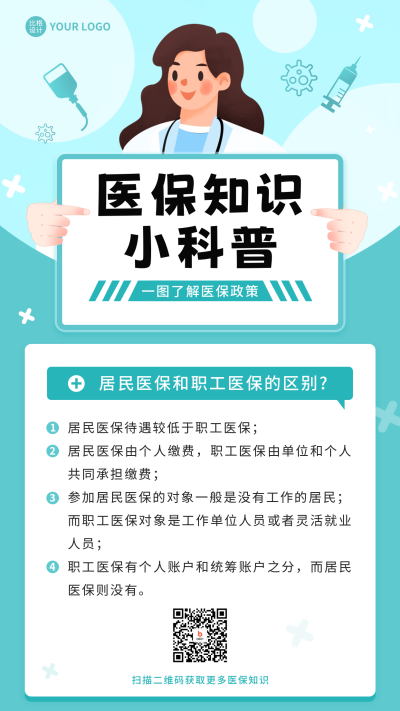 医保政策知识科普手机海报 模板ID:46799