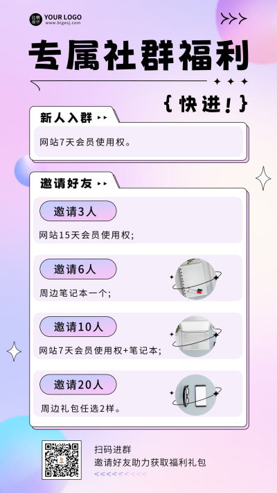 社群福利活动宣传手机海报 模板ID：46803