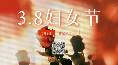 38妇女节玫瑰花实景二维码海报 模板ID：46879