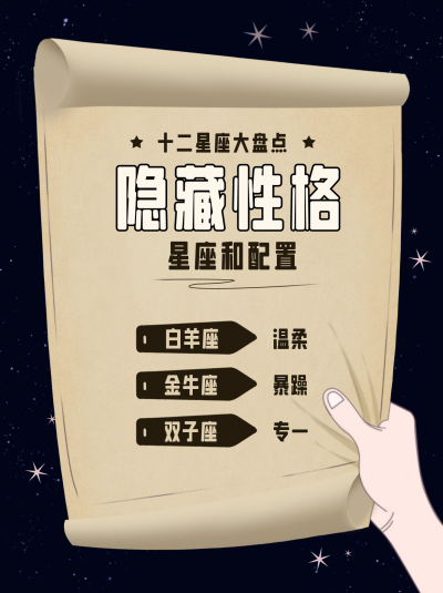 星座科普运势指南宣传小红书封面 模板ID:46919