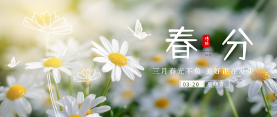 春分风景节气宣传封面首图 模板ID：48270