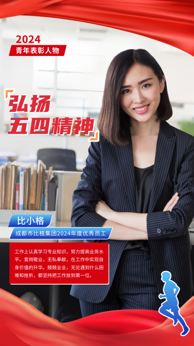五四青年节优秀人物表彰手机海报 模板ID:50720