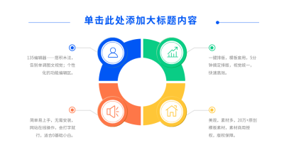 并列四项彩色PPT单页 模板ID：53122