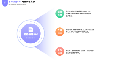 简约商务企业工作总结三项流程图PPT单页 模板ID：53416