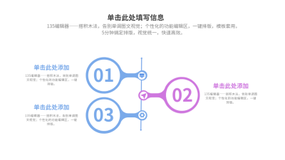 流程彩色系列三PPT单页 模板ID：53530