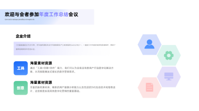 简约商务年度工作总结会议PPT单页 模板ID：53582