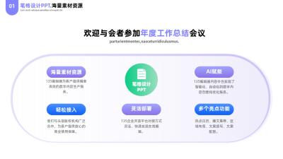简约商务年度工作总结PPT单页 模板ID：53588