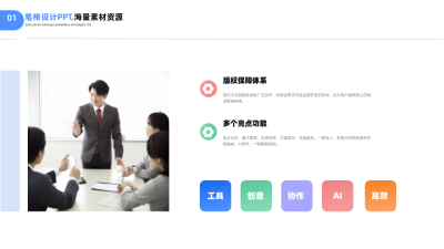 简约商务公司工作总结汇报PPT单页 模板ID：53639