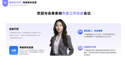 简约实景人物商务公司工作总结汇报PPT单页 模板ID：53770