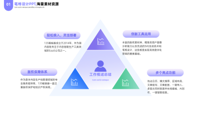 简约商务公司工作总结汇报PPT单页 模板ID：53779