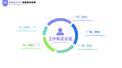 简约商务公司工作总结汇报PPT单页 模板ID：53781