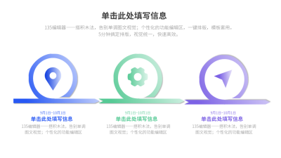 流程彩色系列三PPT单页 模板ID：54152
