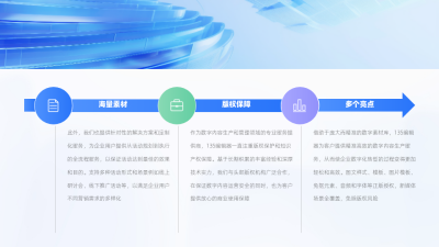 三项图文箭头并列关系PPT单页 模板ID：54232