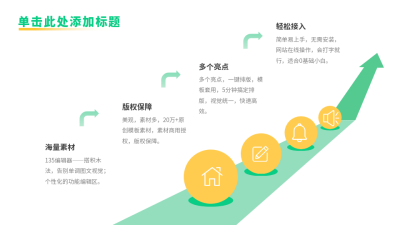 箭头递进关系式PPT单页 模板ID：54304