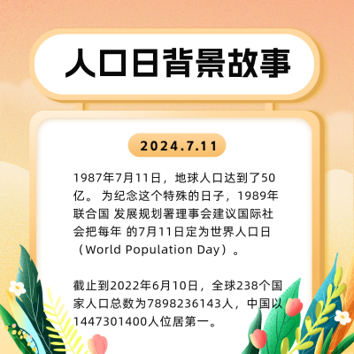 手绘世界人口日背景故事方形海报 模板ID：54773