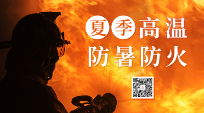 夏季高温防暑防火宣传二维码海报 模板ID：54999
