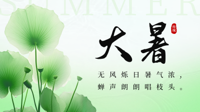 大暑节气荷叶实景公众号图片封面 模板ID：55010
