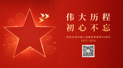 红色政务建军节二维码海报 模板ID：55441