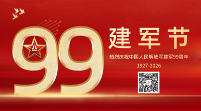 八一建军节红色二维码海报 模板ID：55569