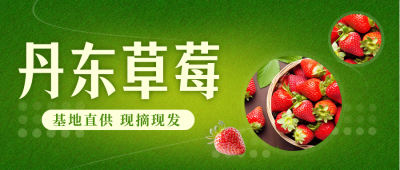 草莓水果电商促销优惠封面首图 模板ID：55588