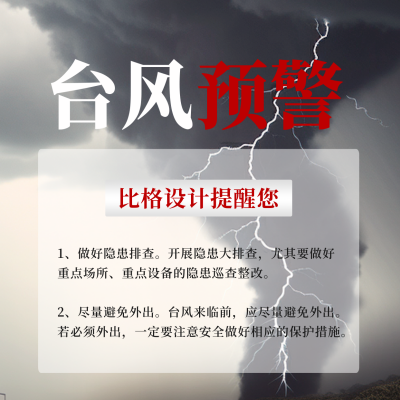 台风预警方形海报 模板ID：55613