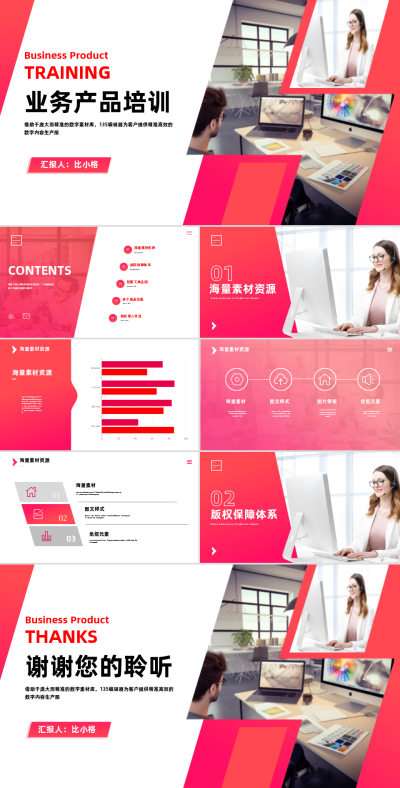 工作总结业务培训PPT 模板ID:56180