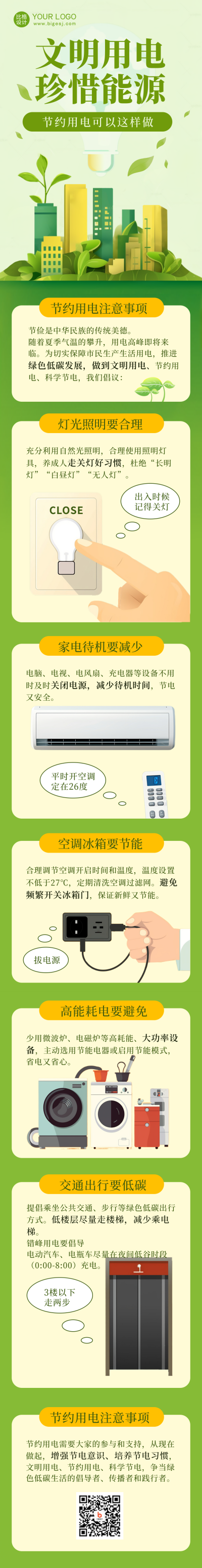 节约用电知识科普条漫 模板ID：56231
