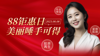 88会员日医美活动公众号新图文封面 模板ID：56266