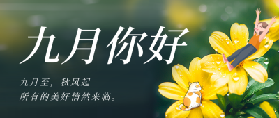 九月你好雏菊实景日签公众号封面次图 模板ID：57269