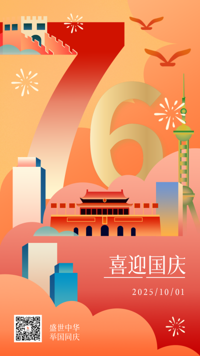 国庆节创意数字节日祝福海报 模板ID:57404