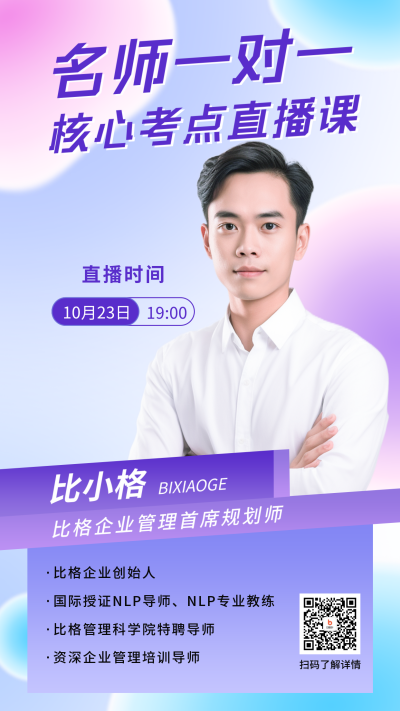 直播课程培训人物介绍海报 模板ID：57922