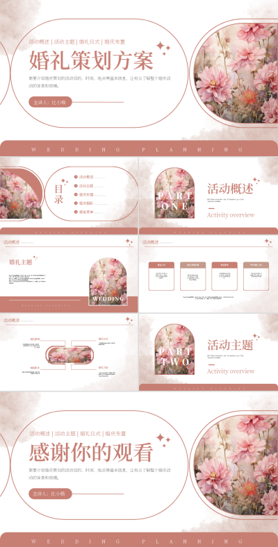 婚礼策划方案PPT 模板ID：58158