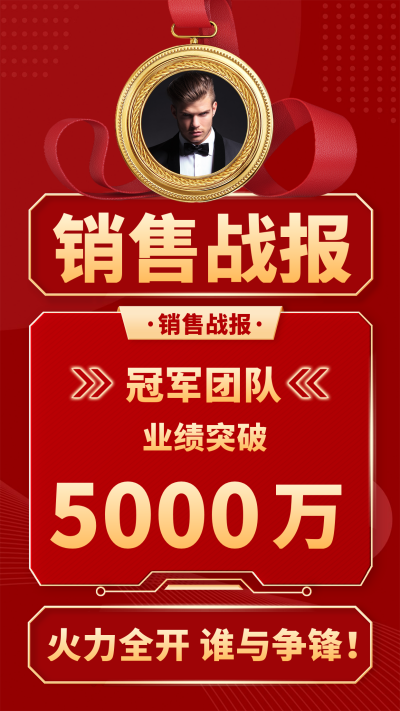 销量冠军表彰海报 模板ID:58503
