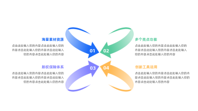 渐变通用四项关系图例 模板ID：59264
